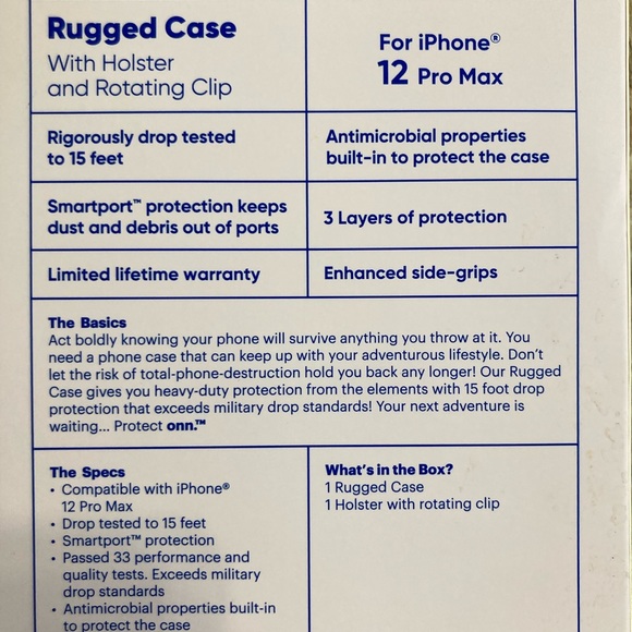 protect onn. rugged case for iPhone 12 Pro Max - Picture 2 of 3